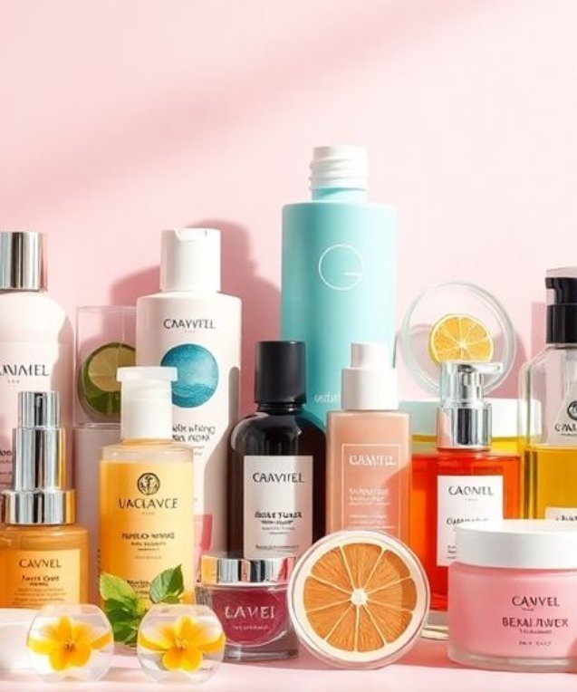 Produits cosmétiques tendance pour 2025 en photographie.